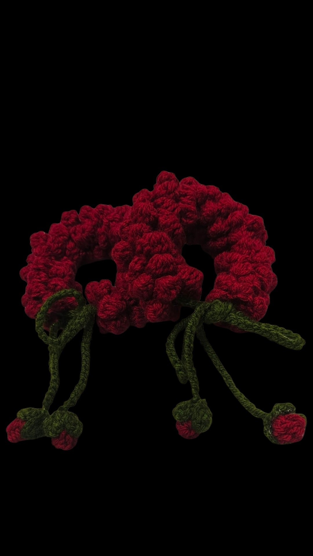 Red Flower Crochet Gajray with Latkan ❤️🌹
