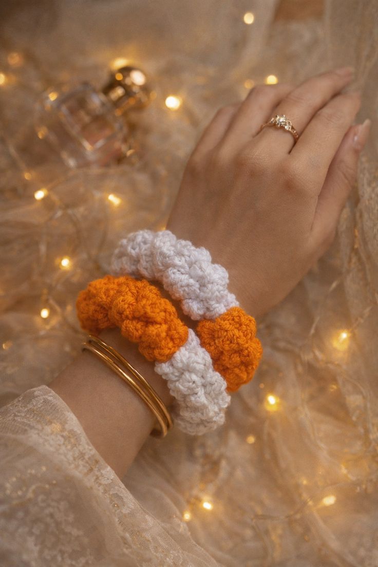 Yellow & White Crochet Gajray 💛🤍