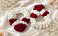 Red Rose with Red & White Crochet Gajray 🌹❤️🤍