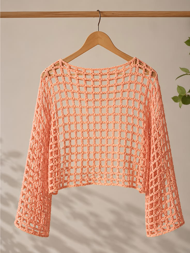 Peach Crochet Cardigan