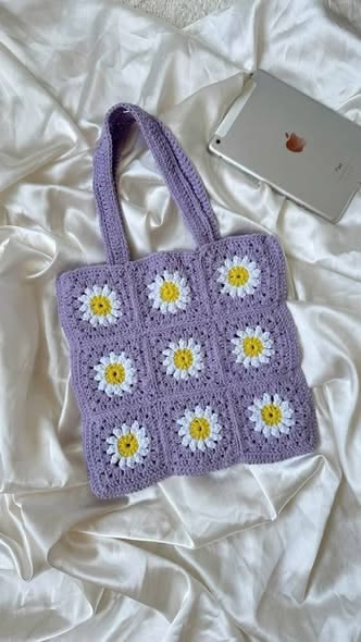Crochet Granny Square Tote Bag