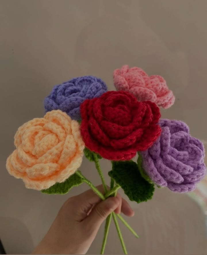 Crochet Rose Bouquet 🌹💐